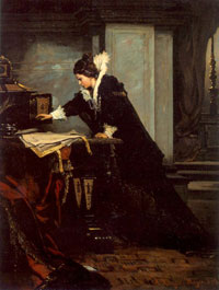 Alexander von Liezen-Mayer. Elizabeth signing Queen Mary's Death Warrant