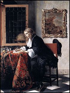 Gabriel Metsu. Man Writing a Letter, 1662-65.