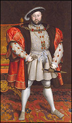 King Henry VIII by Hans Holbein. Cartoon for the Whitehall mural. National Portrait Gallery.
