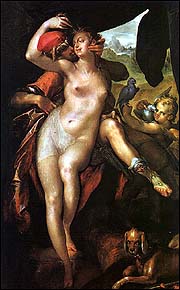 Bartholomeus Spranger (1546-1611). Venus and Adonis.